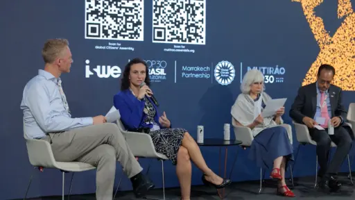 A panel of speakers at the launch of the Citizens' track at COP30