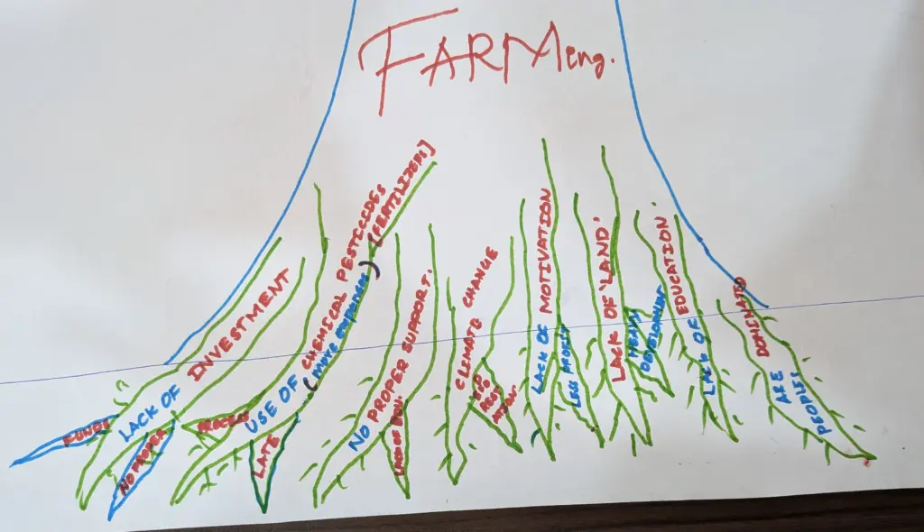 Part of a tree diagram created during the community assembly